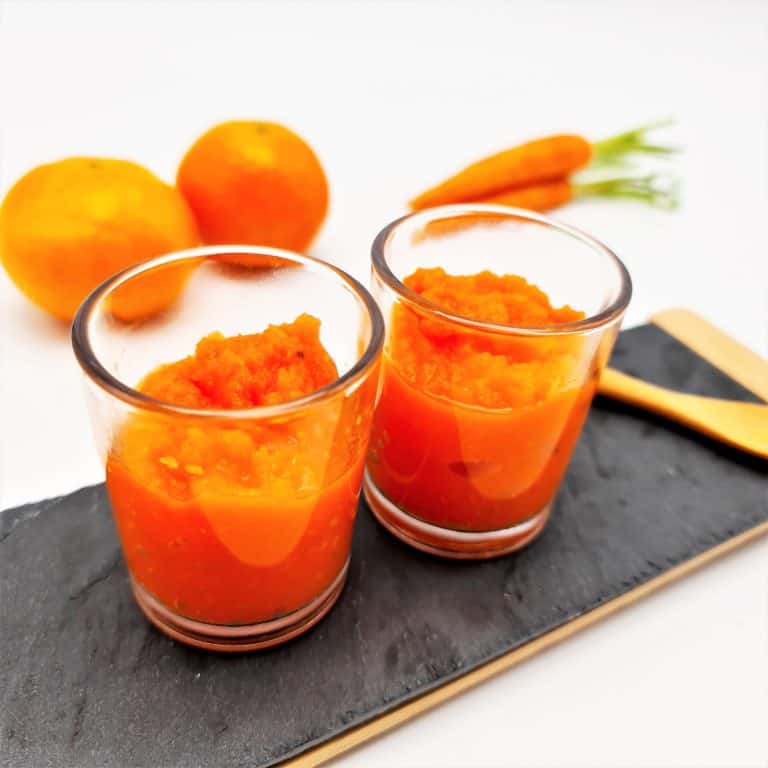 Des verrines de carotte et clémentine aux épices rafraichissantes ! Une recette parfaite pour les repas automnales en DME.