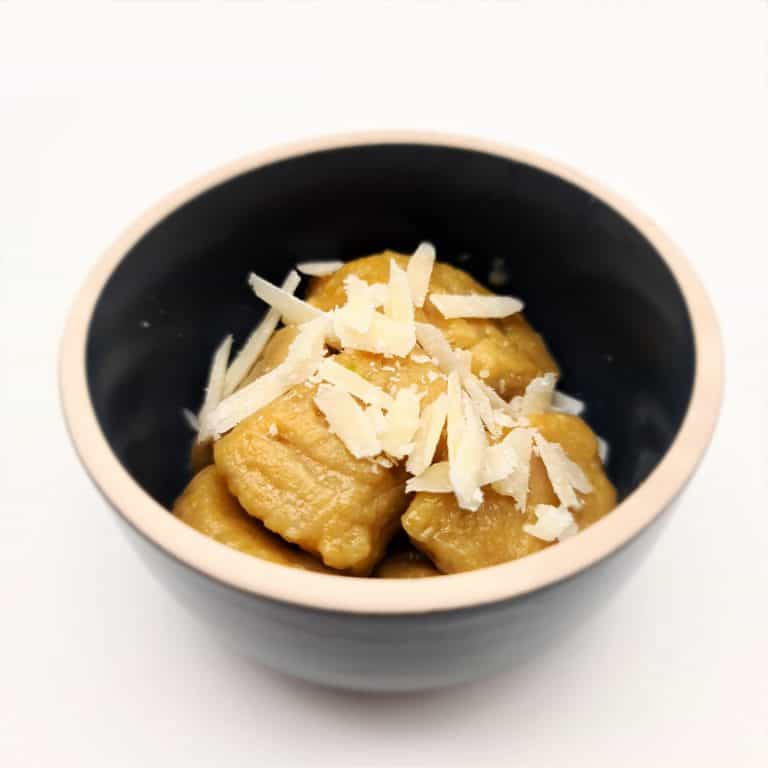 Recette de gnocchis courgette patate douce à déguster à la fourchette en DME.