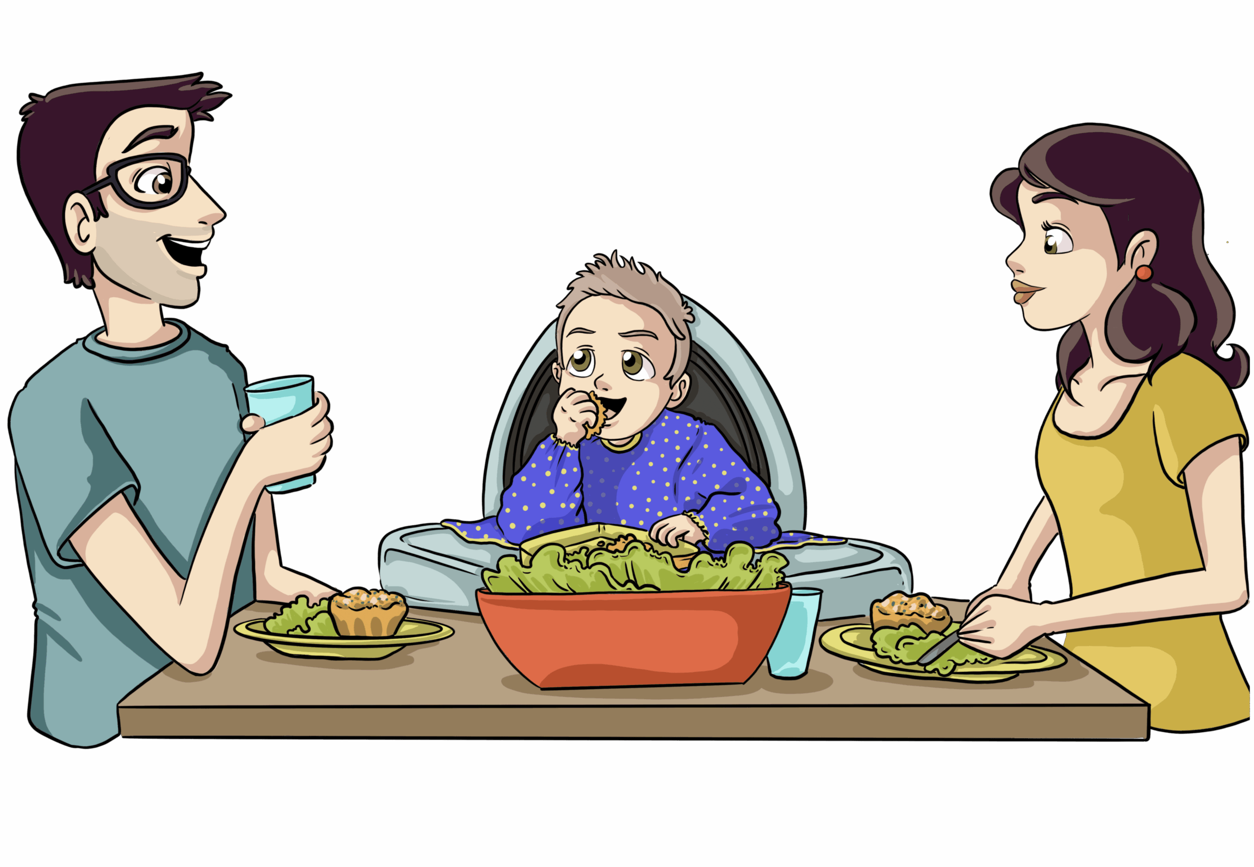 La DME c’est quoi ? C'est également d'agréables repas en famille où tout le monde mange à son rythme.