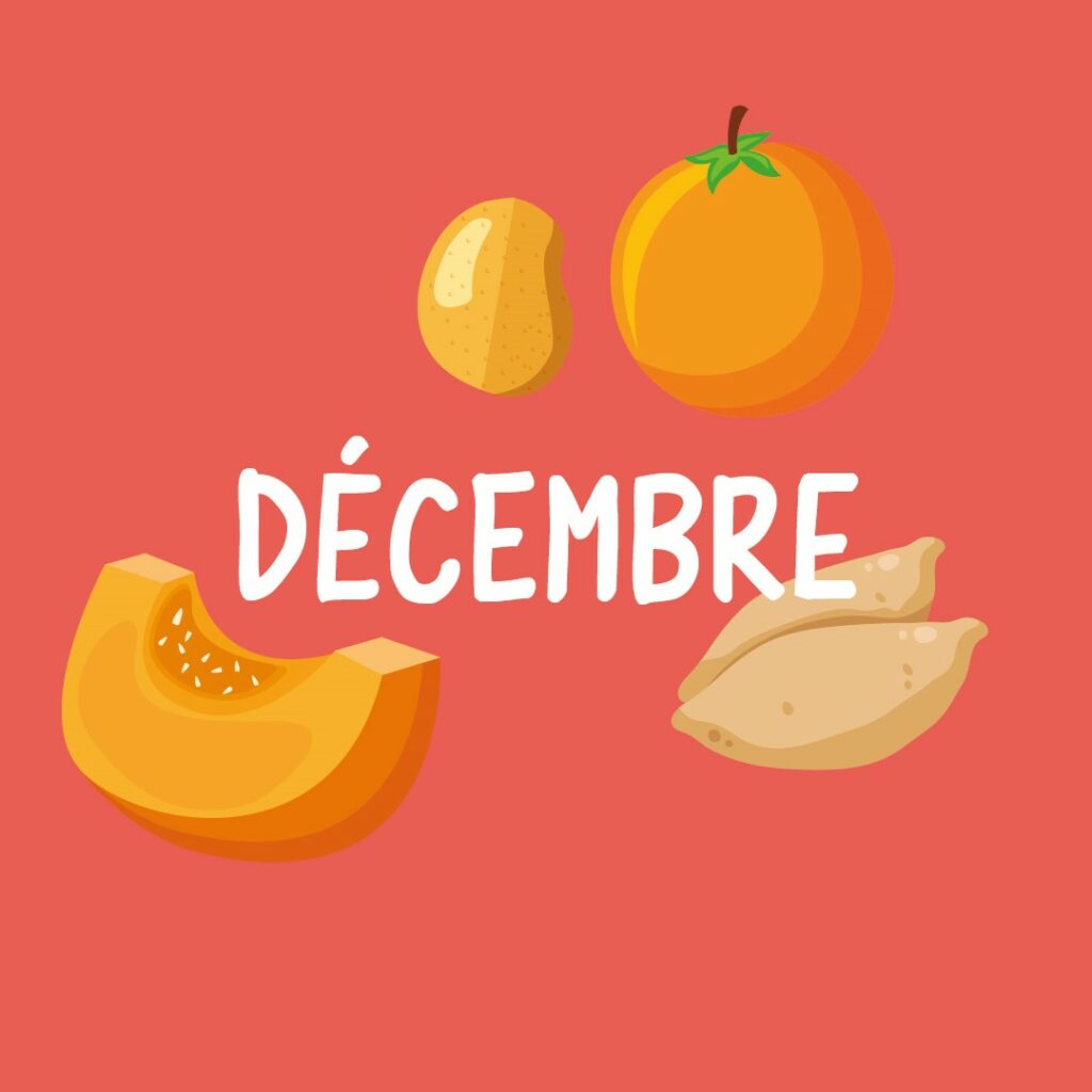 En décembre, on retrouve des fruits et légumes de saison riches en vitamines !