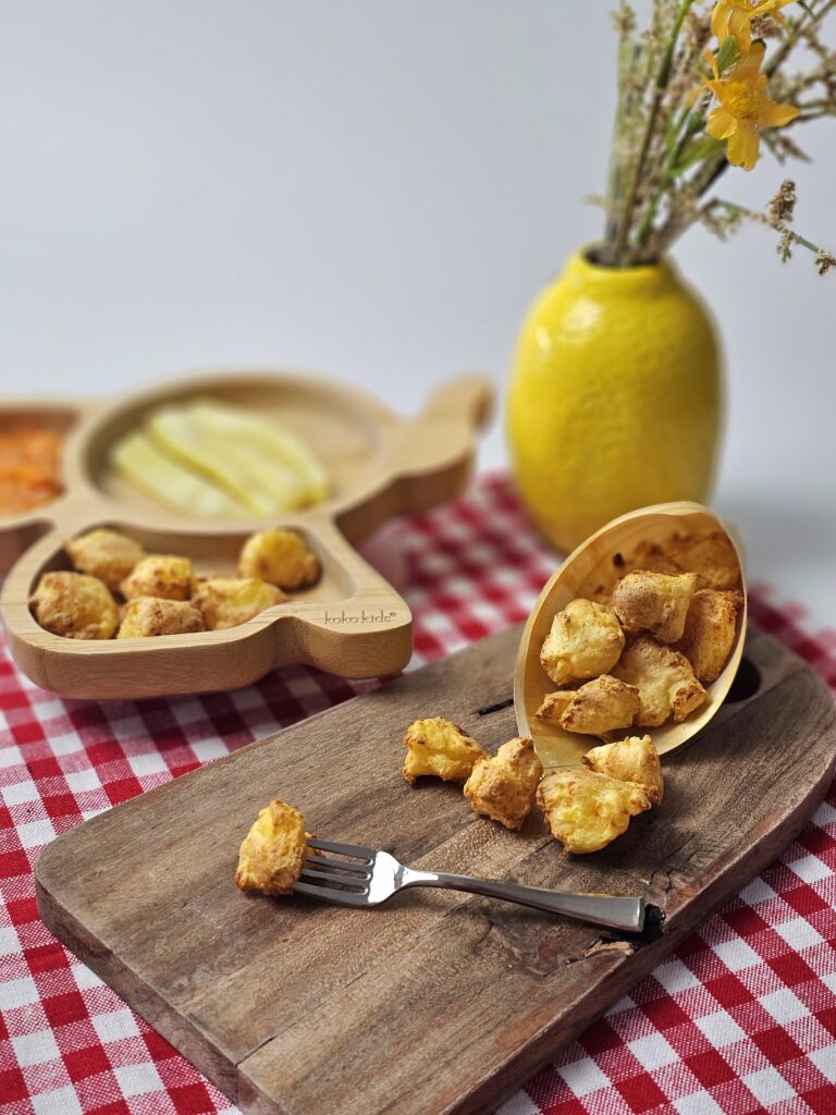 Des pop corn de pomme de terre pour accompagner le repas de bébé en DME