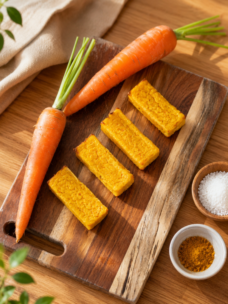 Worteltaart voor baby's vanaf 6 maanden: recept RAPLEY-METHODE , smeltend met kokosmelk en milde curry, ideaal om wortels op een andere manier te ontdekken.